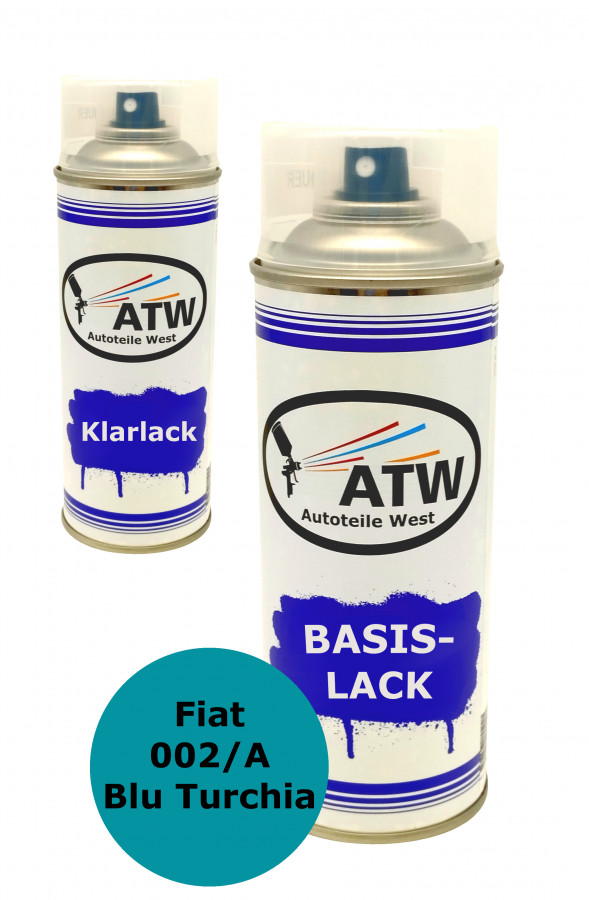 Autolack für Fiat 002/A Blu Turchia +400ml Klarlack Set